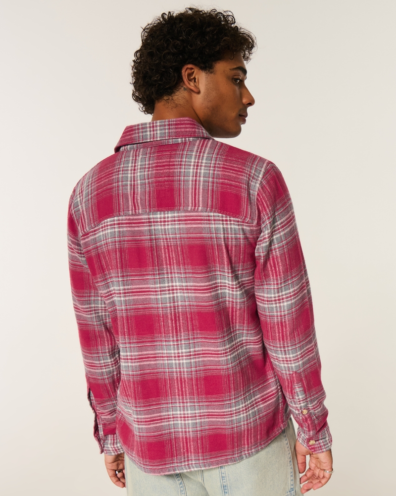 camicia con motivo in flanella