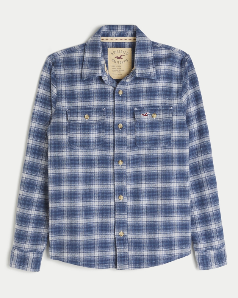 camicia con motivo in flanella