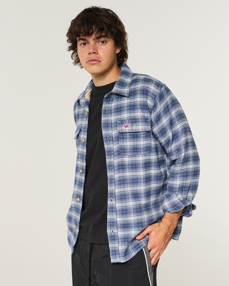 camicia con motivo in flanella