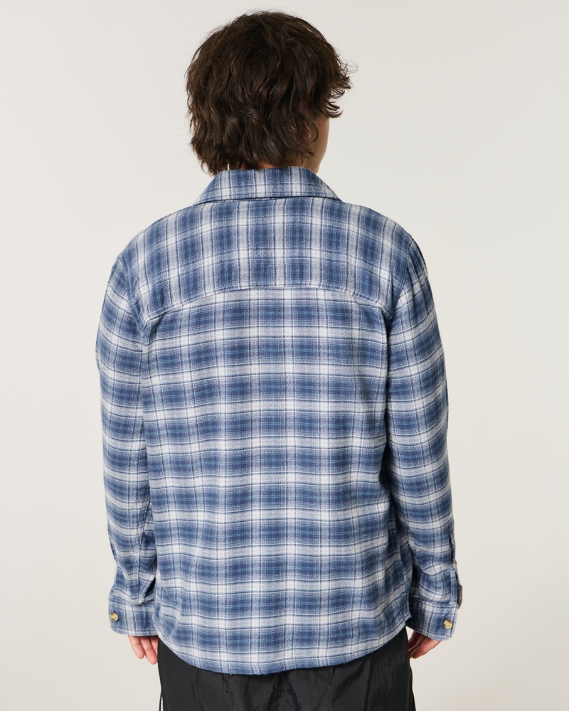 camicia con motivo in flanella
