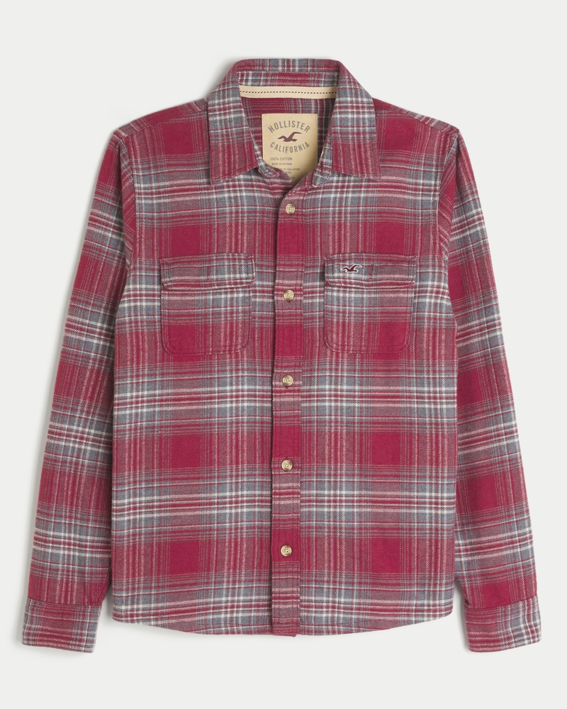 camicia con motivo in flanella
