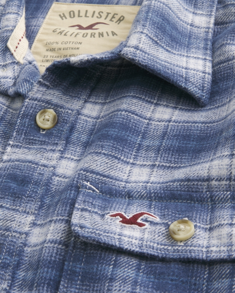 camicia con motivo in flanella