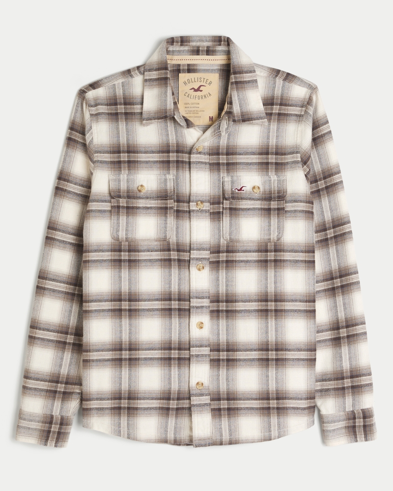 camicia con motivo in flanella