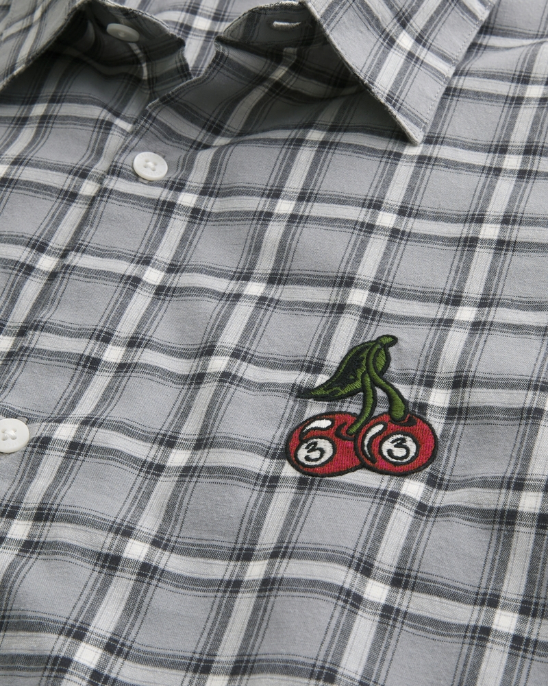 t-shirt a maniche corte con stampa di ciliegie dal taglio quadrato