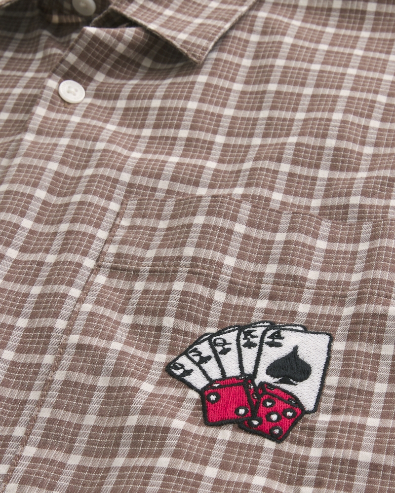 t-shirt a maniche corte con stampa di ciliegie dal taglio quadrato