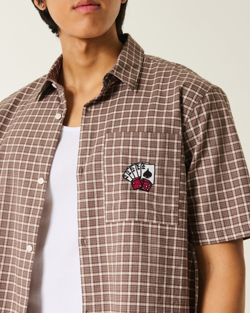 t-shirt a maniche corte con stampa di ciliegie dal taglio quadrato