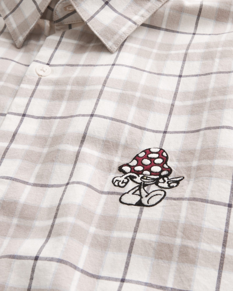 t-shirt a maniche corte con stampa di ciliegie dal taglio quadrato