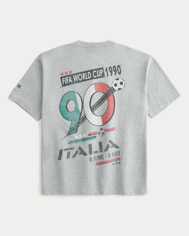 maglietta pesante con taglio quadrato e grafica della coppa del mondo italia