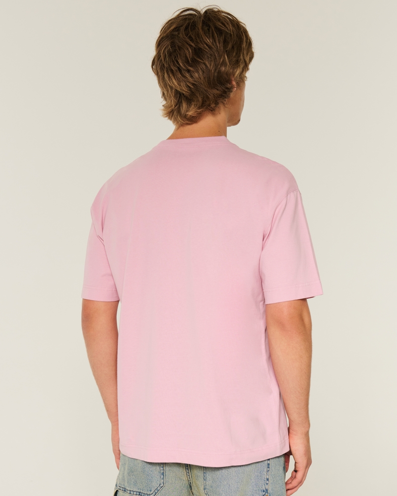 t-shirt girocollo in cotone pesante vestibilità quadrata