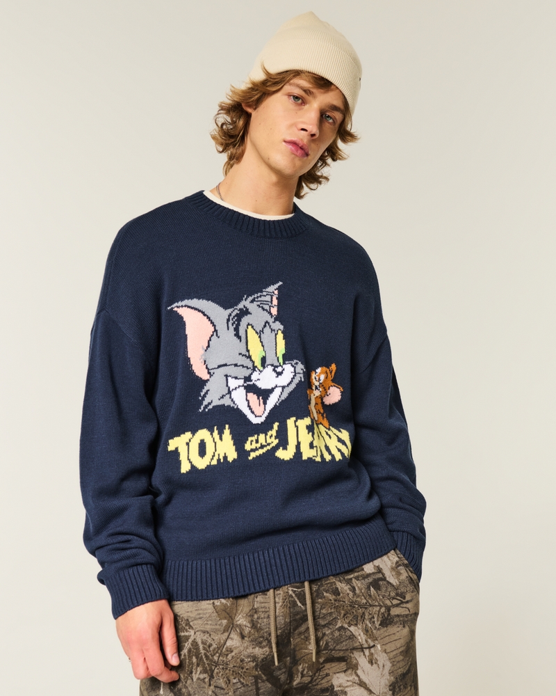 maglione girocollo con motivo snoopy dal taglio quadrato