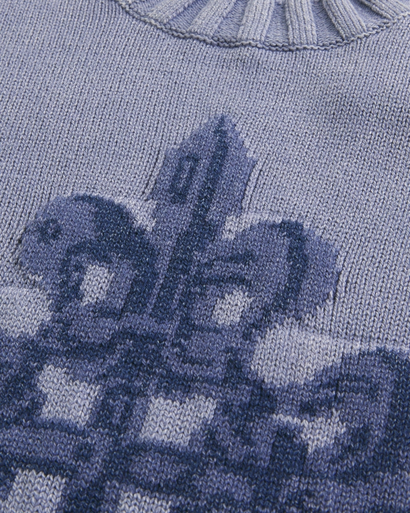 maglione girocollo con motivo quadrato