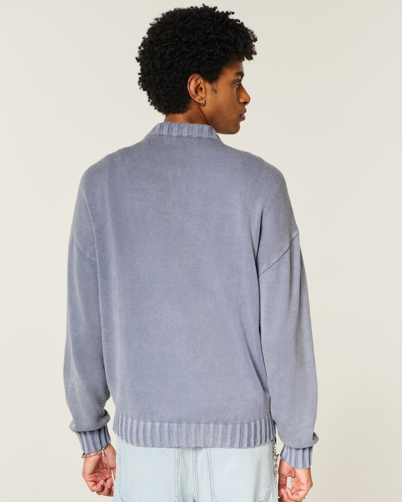 maglione girocollo con motivo quadrato