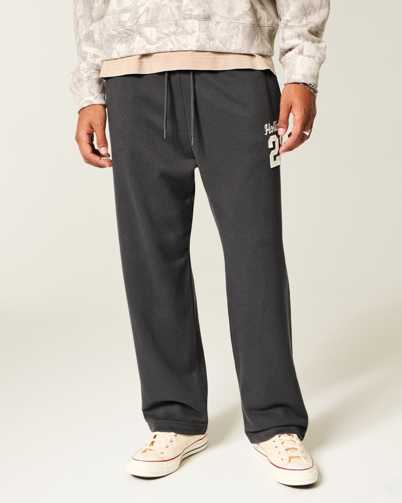 pantaloni della tuta in spugna con stampa del logo in stile borsa