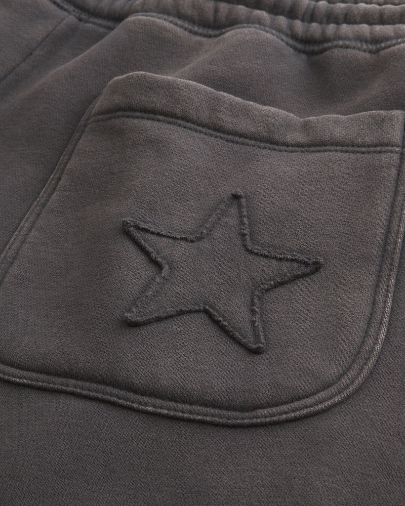 pantaloni della tuta larghi con borsa ricamata a forma di ragno