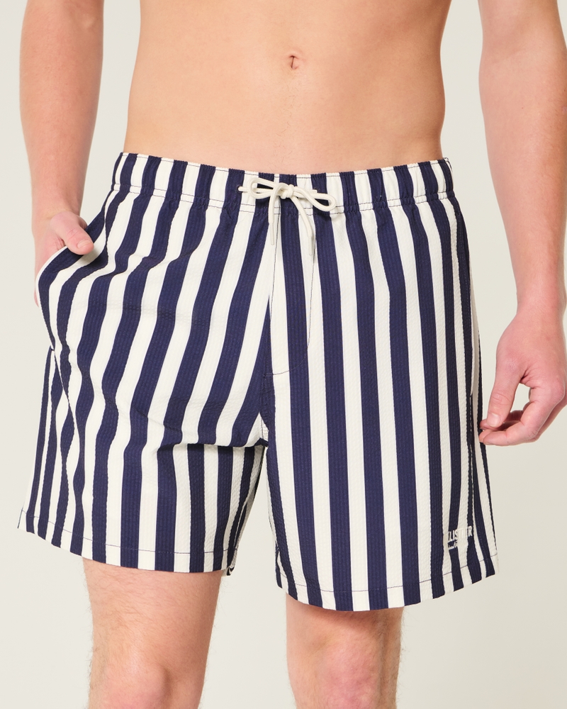 costume da bagno da pallavolo in seersucker a vita media