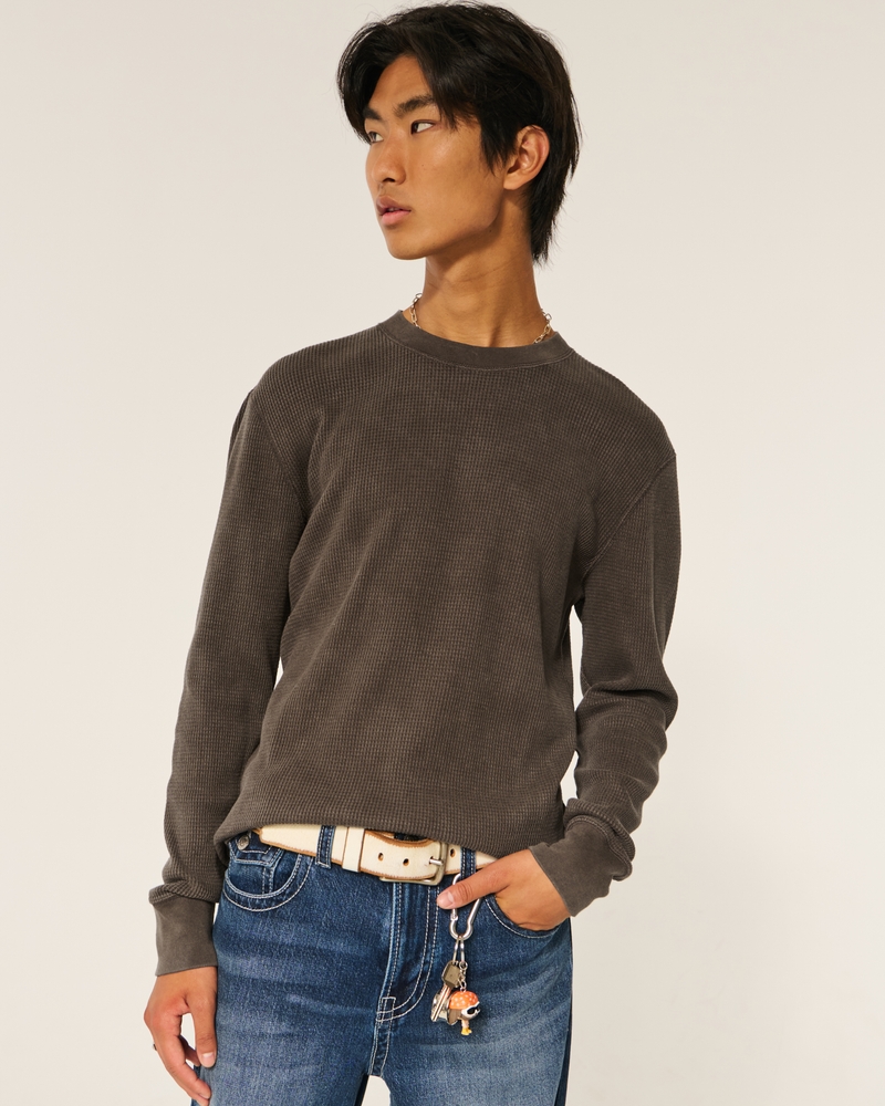 maglietta casual mimetica a maniche lunghe con scollo rotondo e caldo