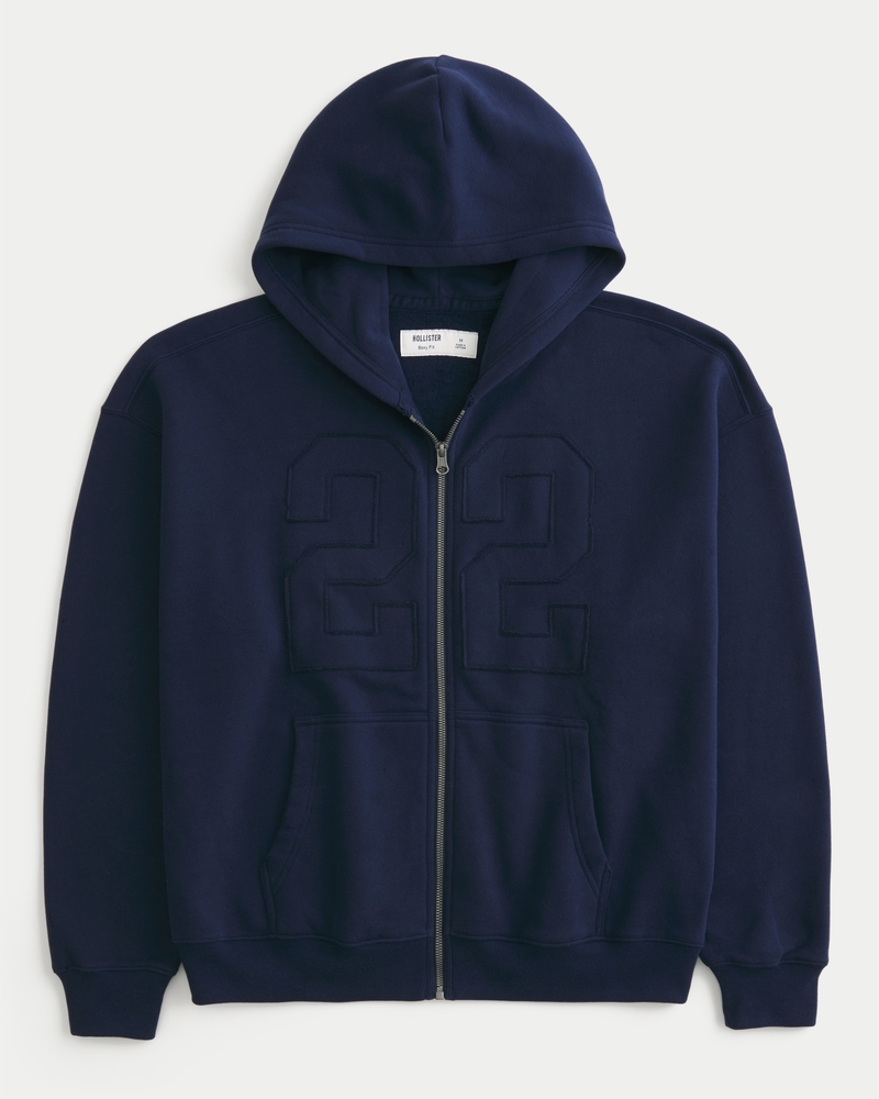 felpa con cappuccio e zip con motivo forest hills athletics square fit