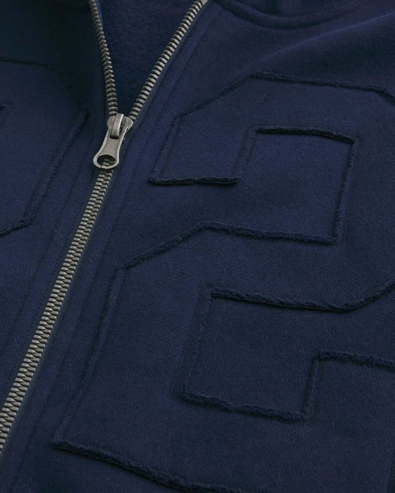 felpa con cappuccio e zip con motivo forest hills athletics square fit